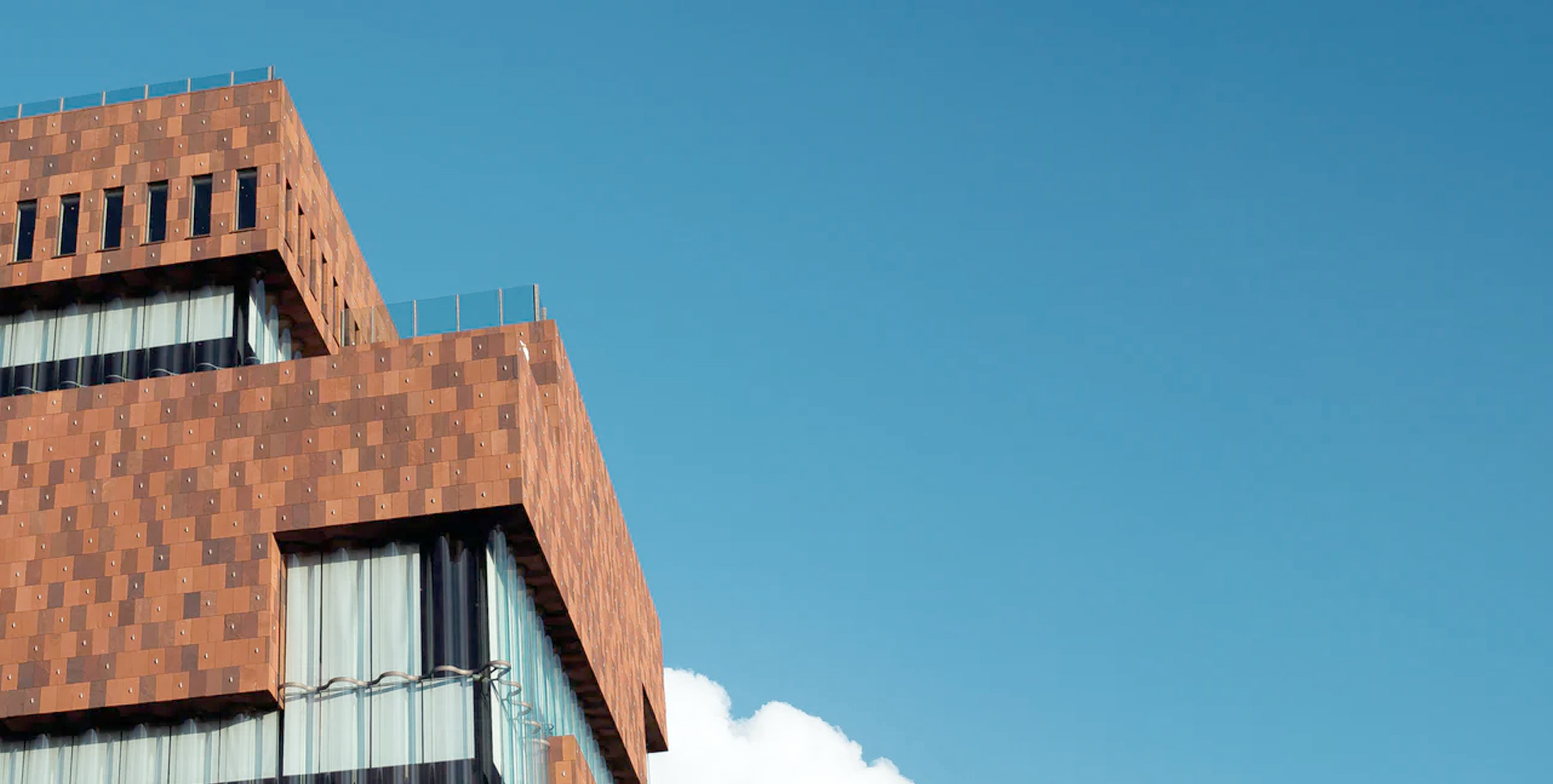 Building over a blue sky.