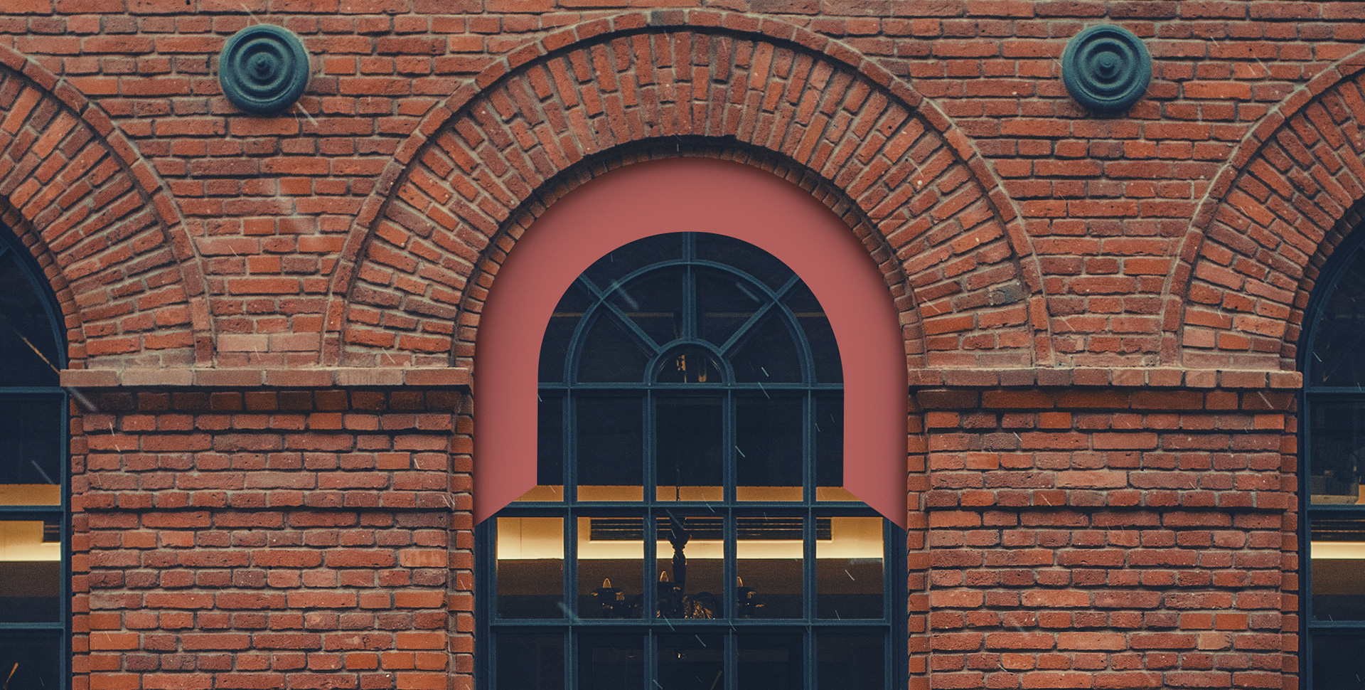 A brick facade.