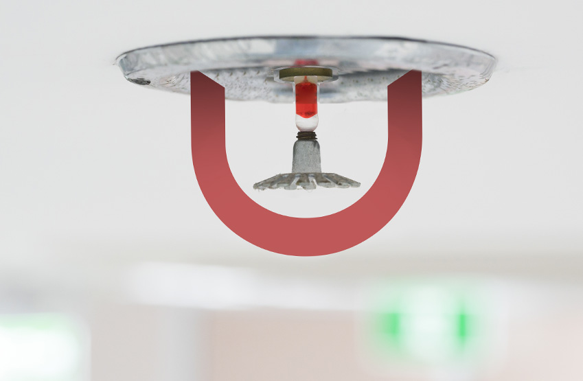 Interior ceiling water sprinkler